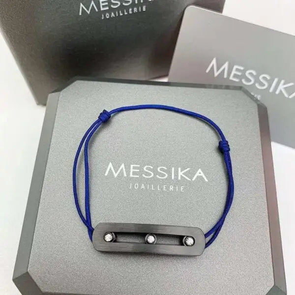 Messika Jewelry | Titanium Cord Bracelet Natural Titanium Diamonds