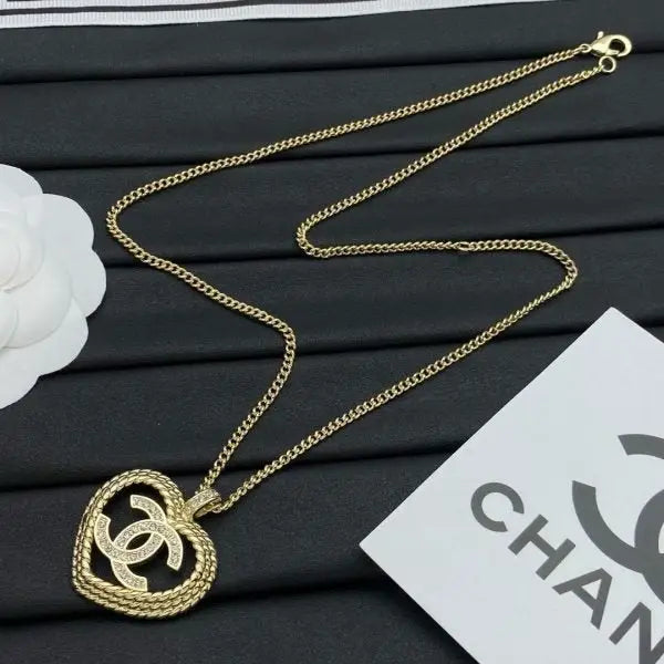Chanel Jewelry | Quilted Heart CC Logo Pearl Station Necklace