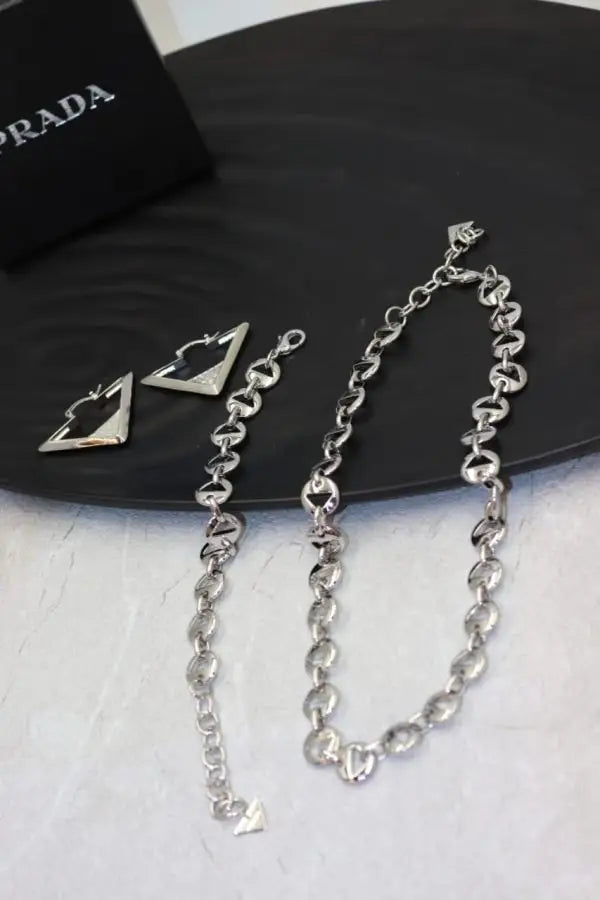 Prada Jewelry | Eternal Gold Triangle Jewelry Set Silver