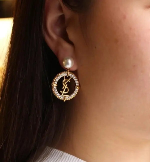 YSL Jewelry | Cassandre Opyum Stud Earrings Silver Crystals