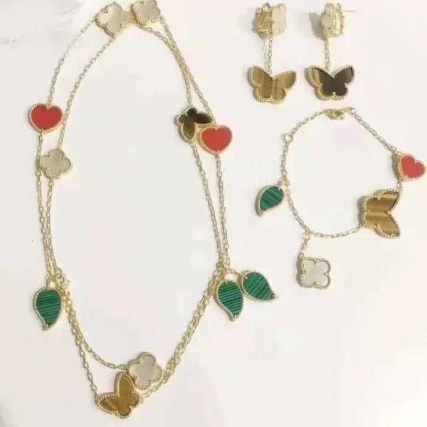 Van Cleef & Arpels Jewelry | Butterfly Heart Jewelry Set Gold
