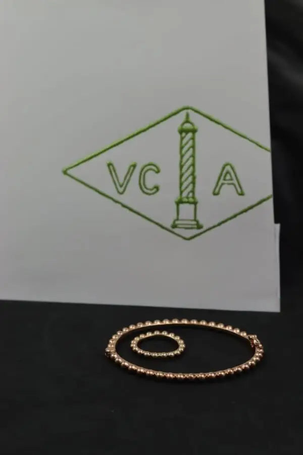 Van Cleef & Arpels Jewelry | Perlee Beads Silver Bracelet and Ring Set