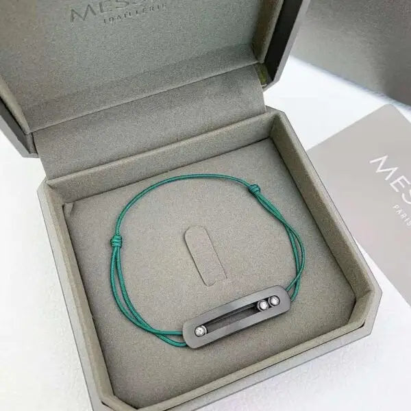 Messika Jewelry | Titanium Cord Bracelet Natural Titanium Diamonds
