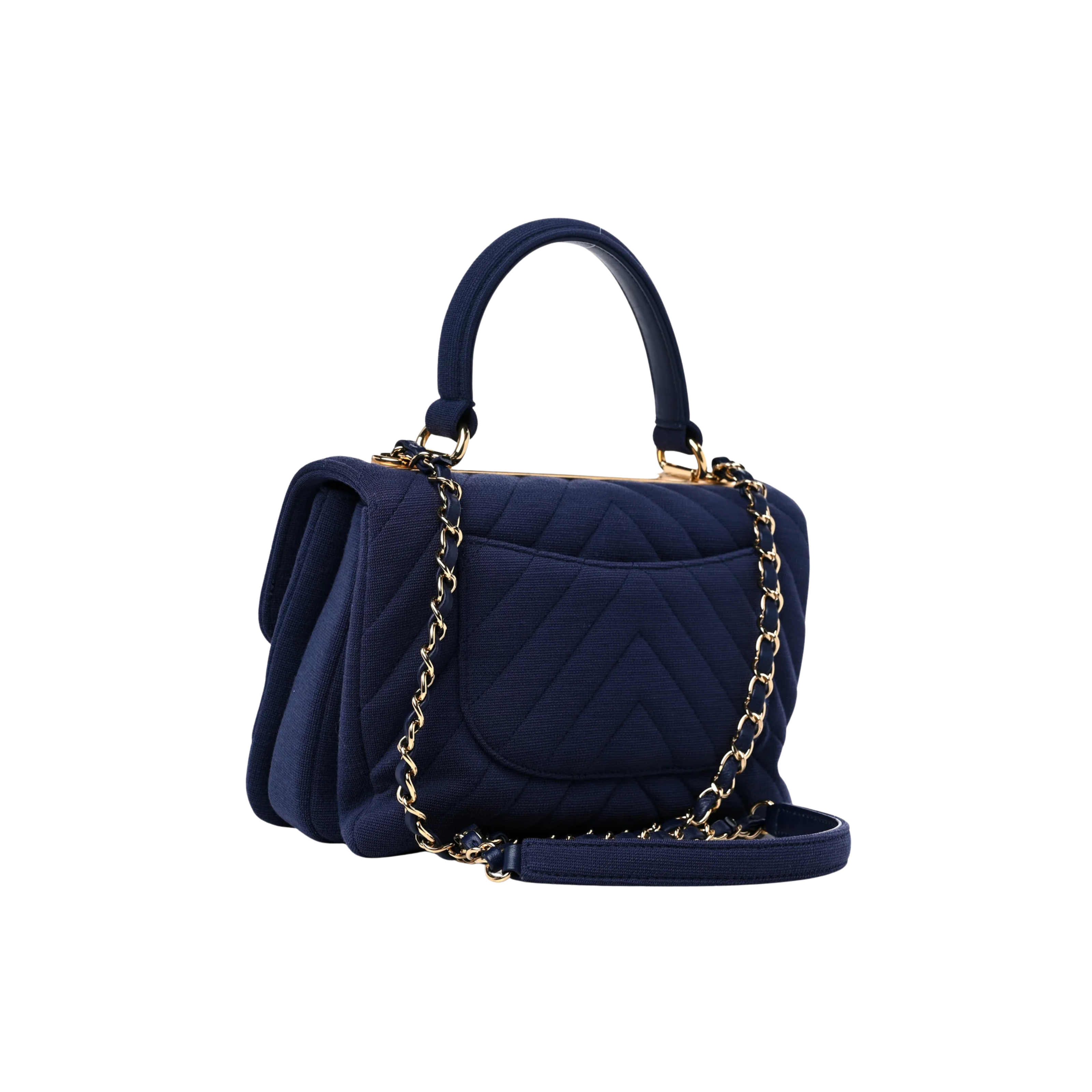 Chanel Bag | CC Dual Handle Flap Bag Navy Blue