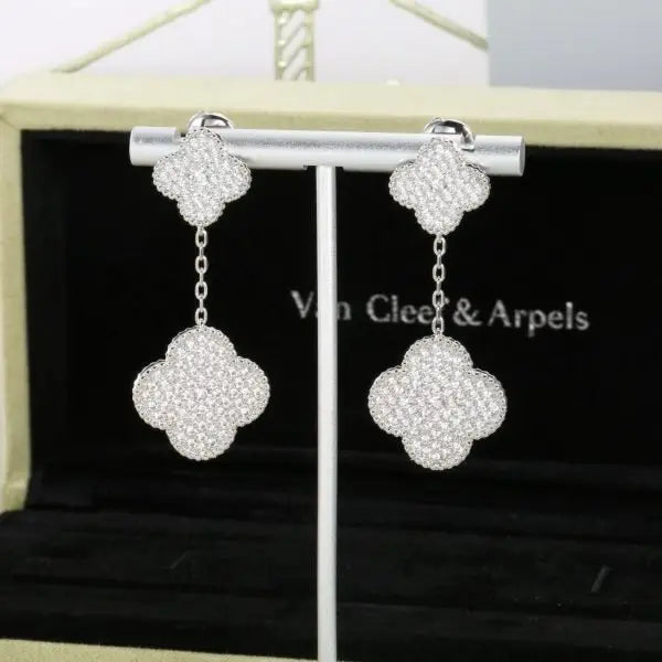 Van Cleef & Arpels Jewelry | Dangle Earrings Gold Full Crystals