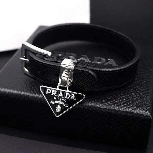 Prada Jewelry | Saffiano Leather Bracelet Black