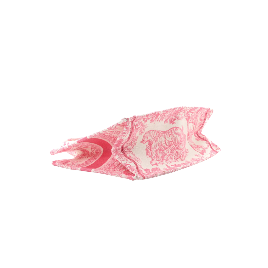 Dior Bag | Canvas Embroidered Tote Pink Bag