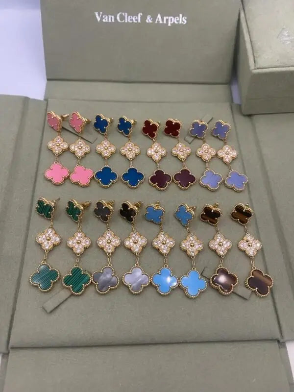 Van Cleef & Arpels Jewelry | Alhambra Dangle Earrings Collection Gold