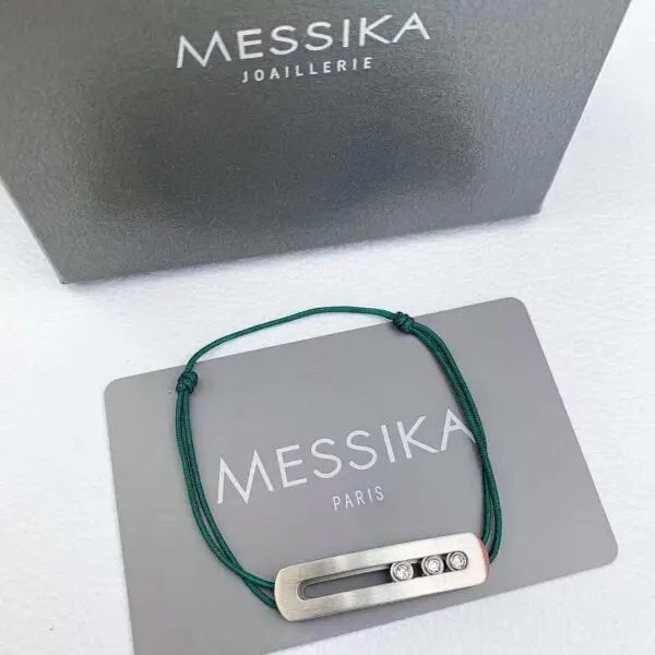 Messika Jewelry | Titanium Cord Bracelet Natural Titanium Diamonds