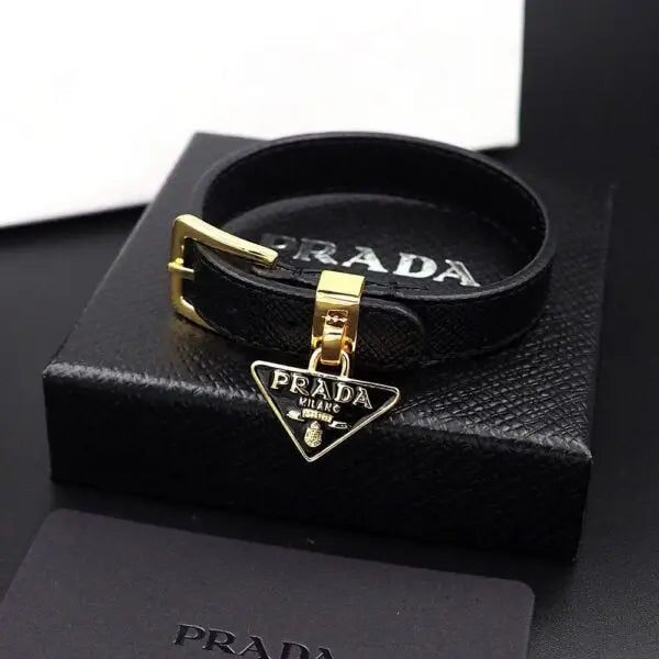 Prada Jewelry | Saffiano Leather Bracelet Black