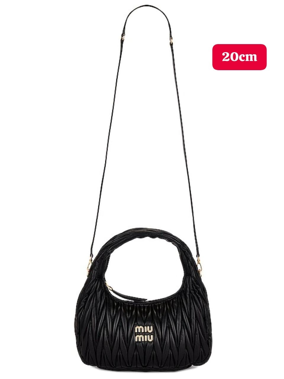 Miu Miu Bag Wander Matelassé Nappa Leather Hobo
