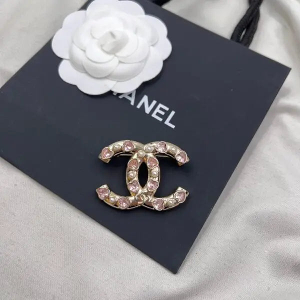 Chanel Jewelry | Crystal Resin Pearl Pavé CC Logo Brooch
