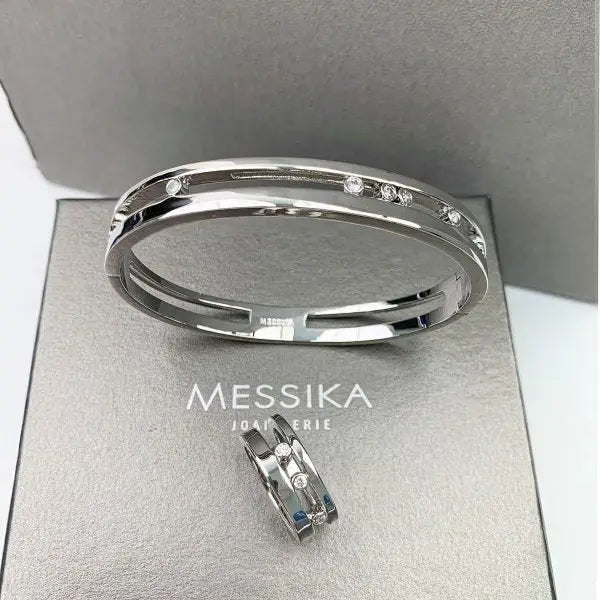 Messika Jewelry | Romane Double Hoop Earrings Mixed Gold Diamonds