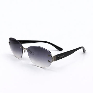 Cartier | Slim Black Aviator Sunglasses