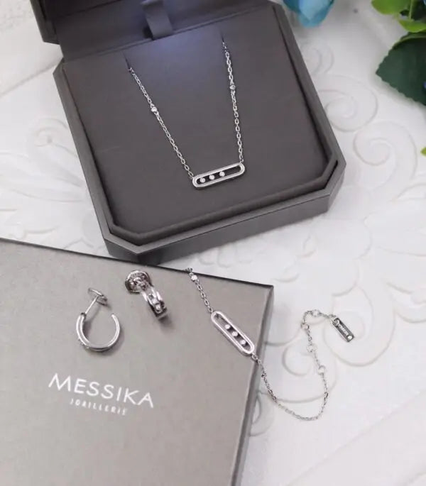 Messika Jewelry | Move Uno Multi Motif Jewelry Set White Gold Diamonds