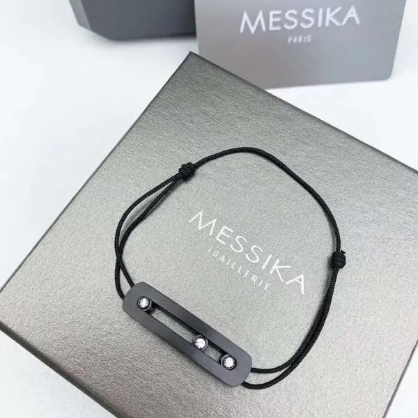 Messika Jewelry | Titanium Cord Bracelet Natural Titanium Diamonds