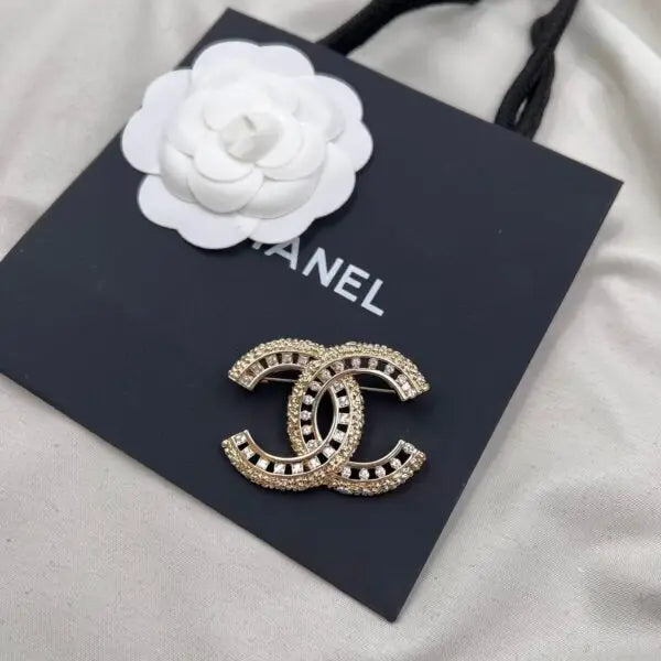 Chanel Jewelry | Crystal Resin Pearl Pavé CC Logo Brooch