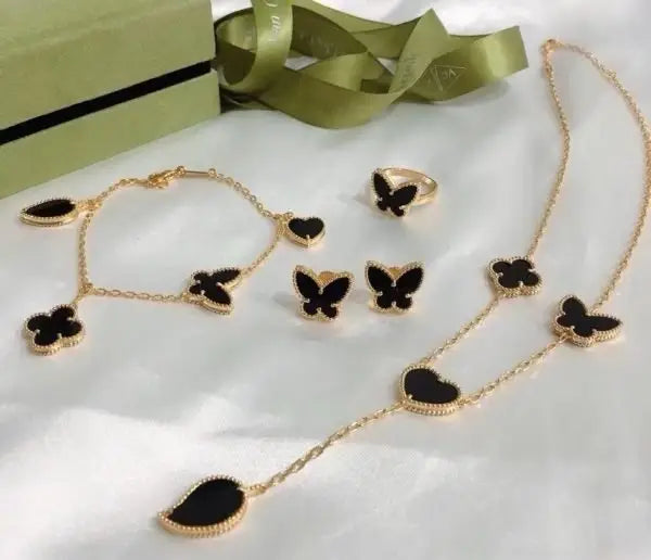 Van Cleef & Arpels Jewelry | Butterfly Heart Jewelry Set Gold