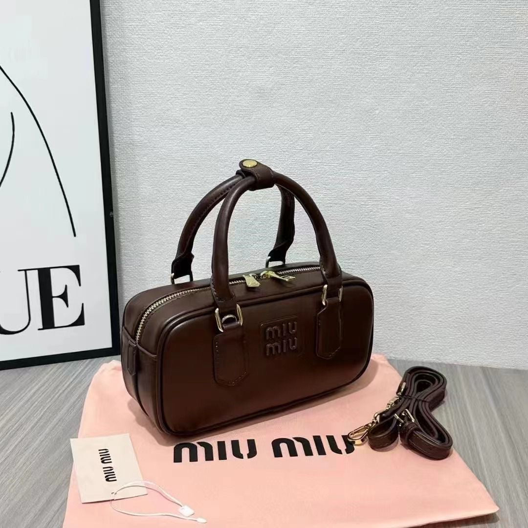 Miu Miu Bag | Solitaire Shiny Leather Dark Brown