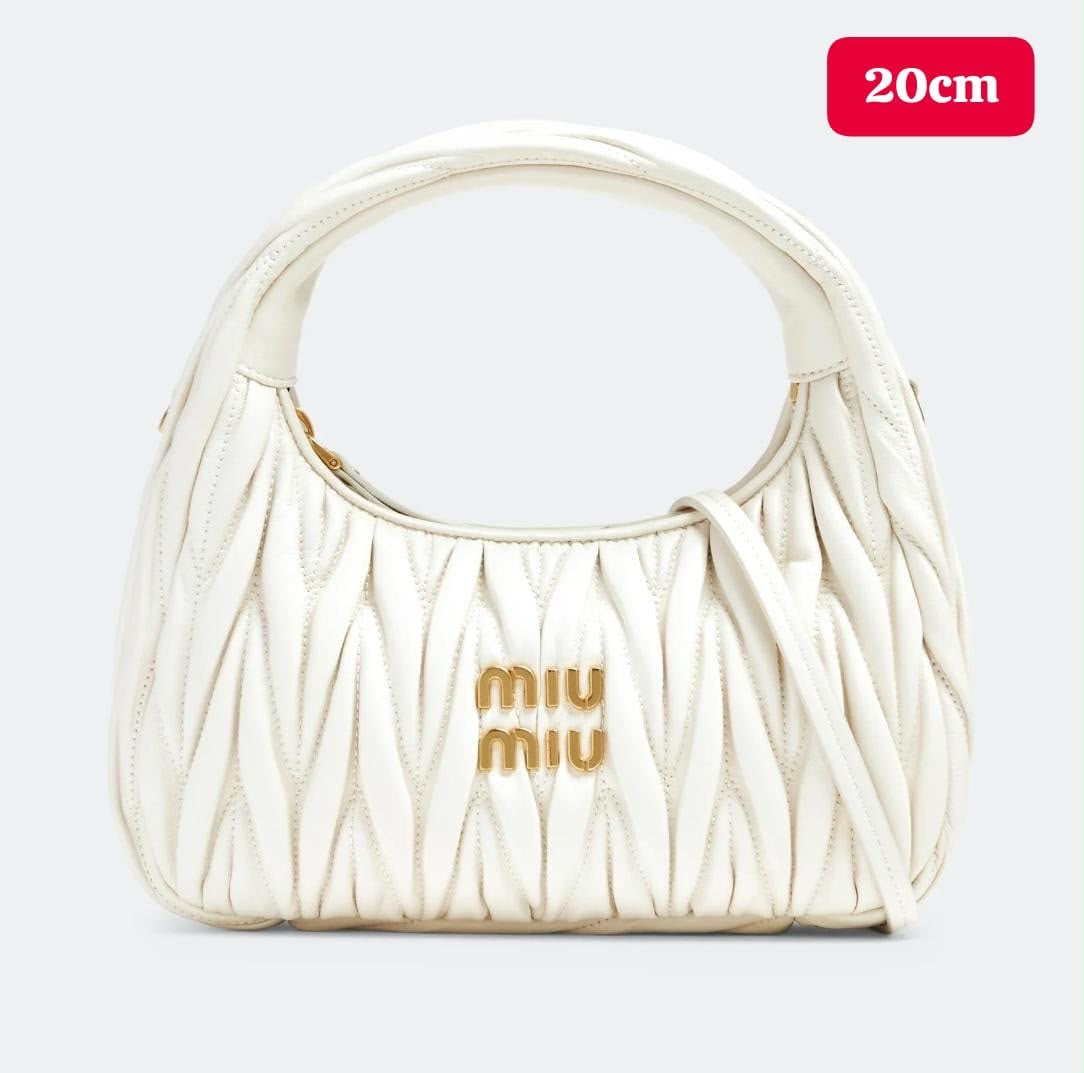 Miu Miu Bag Wander Matelassé Nappa Leather Hobo