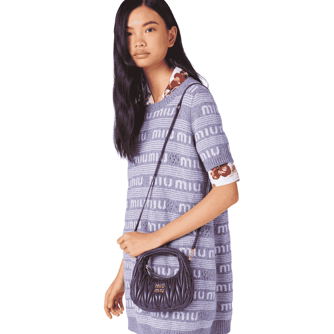 Miu Miu Bag | Wander Matelassé Nappa Leather Hobo Mini-Bag