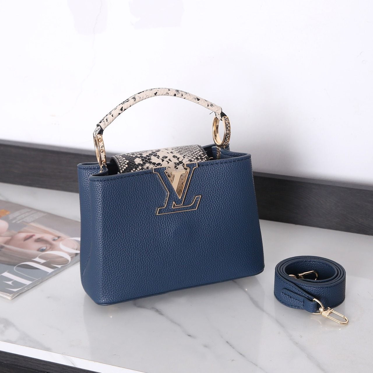 Louis Vuitton Bag | Ćapucines Taurillon Navy Blue