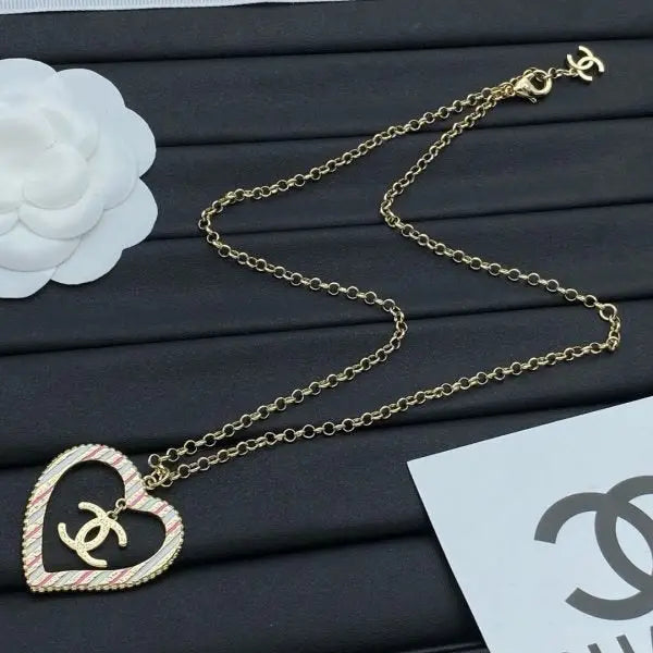 Chanel Jewelry | Quilted Heart CC Logo Pearl Station Necklace