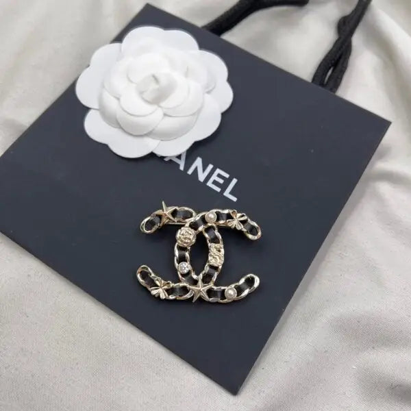 Chanel Jewelry | Crystal Resin Pearl Pavé CC Logo Brooch