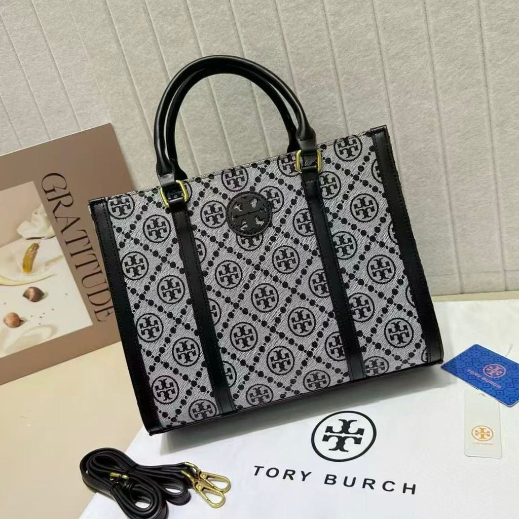 Tory Burch Bag | T Monogram Mini Tote Black