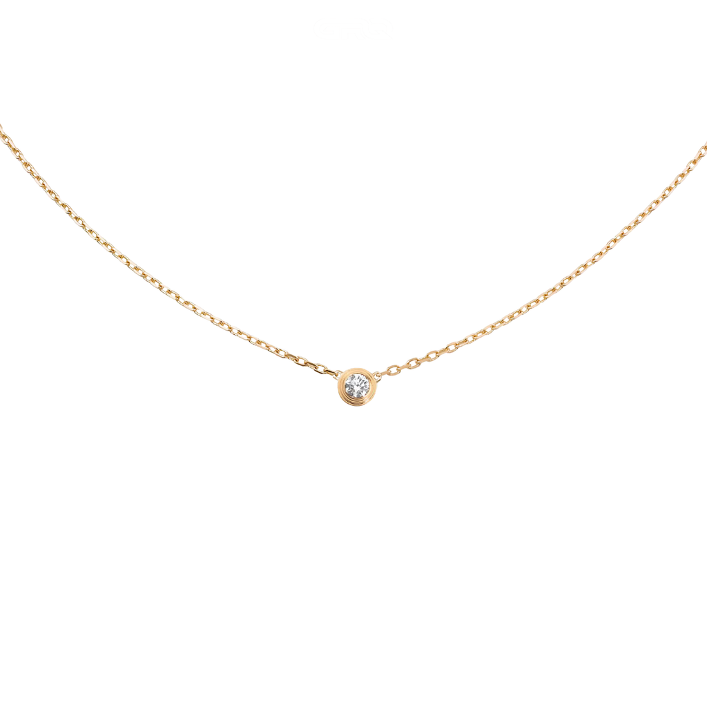 Cartier Jewelry | D Amour Pendant 18K-Gold Necklace Single Round Brilliant Cut-Diamond