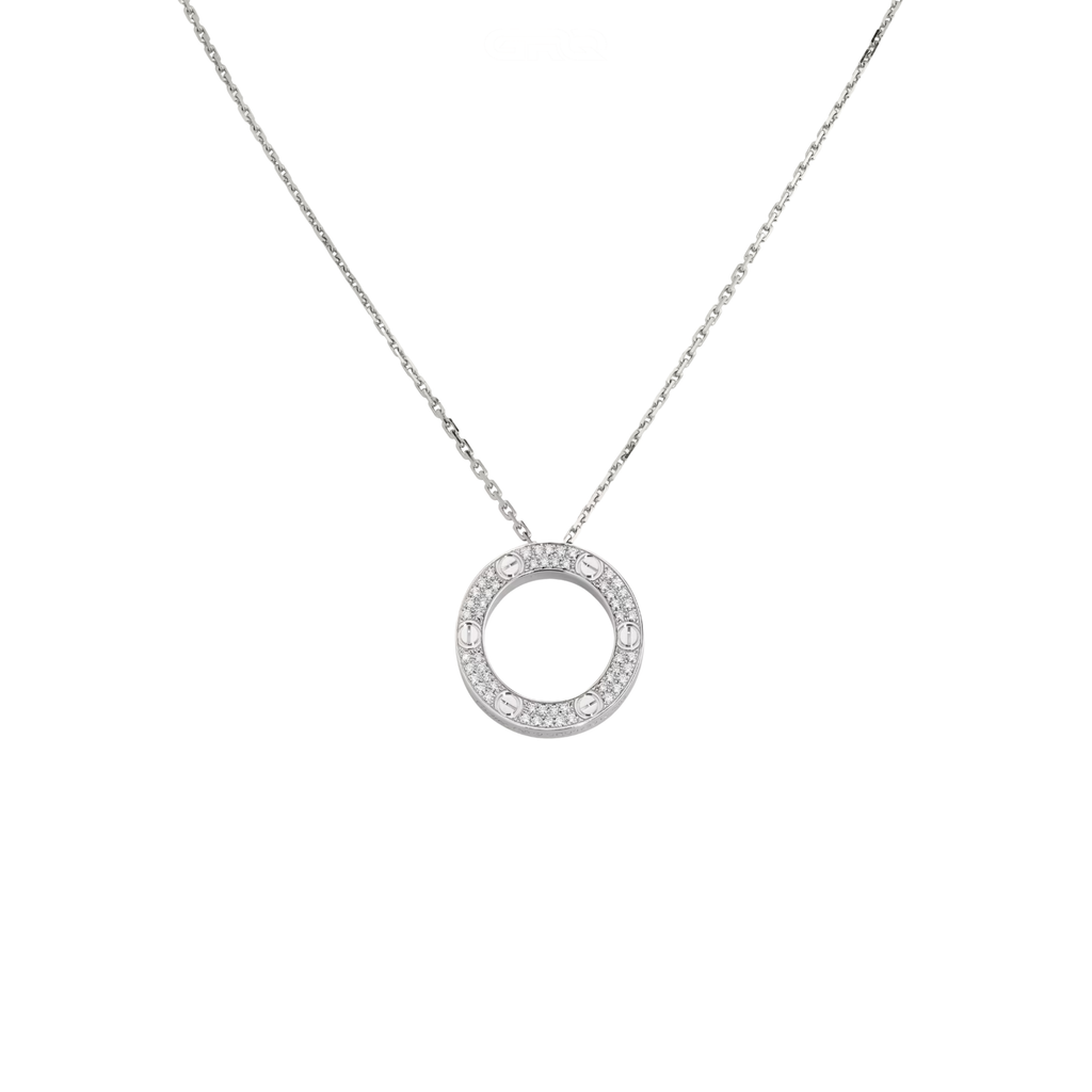 Cartier Jewelry | Love Pendant Paved Necklace