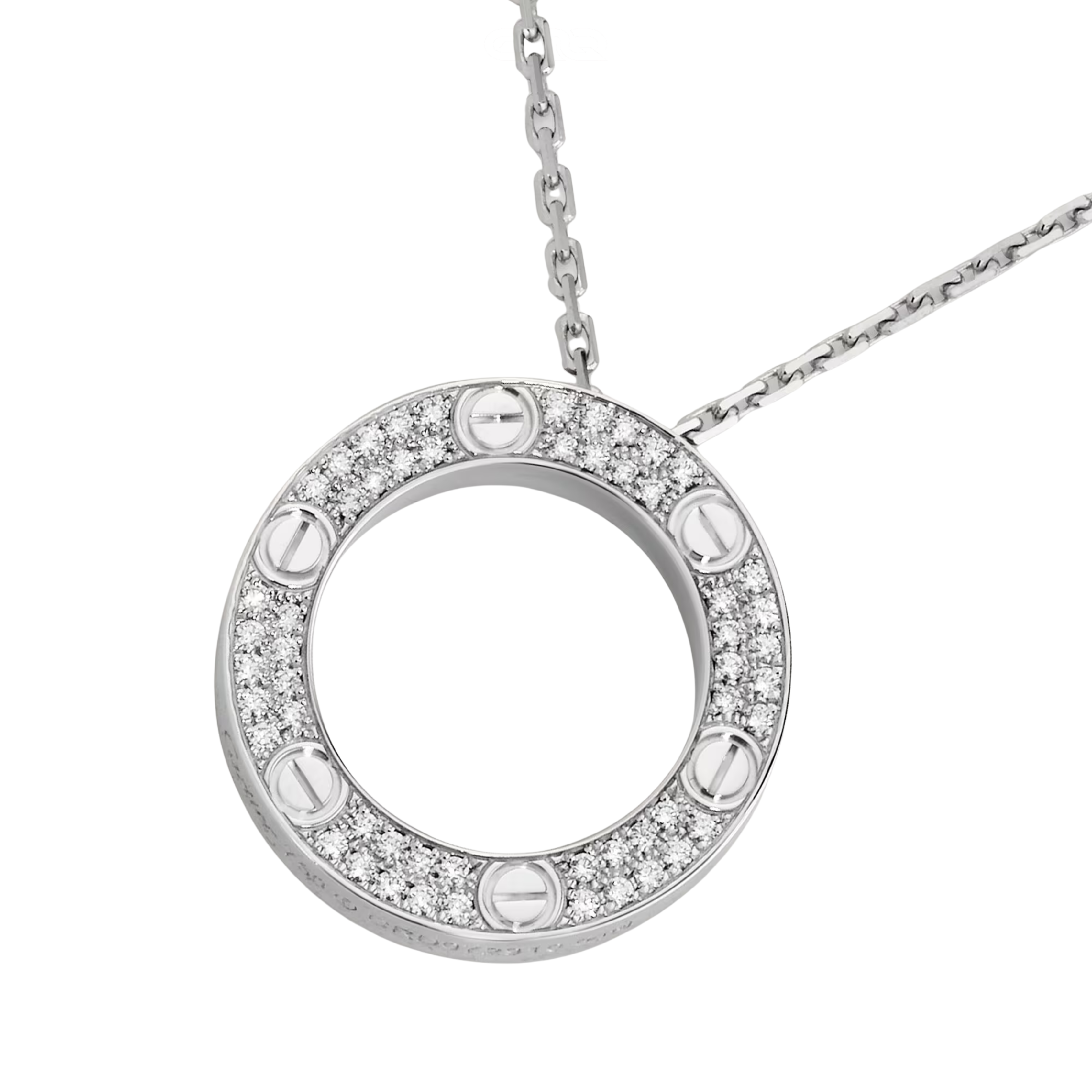 Cartier Jewelry | Love Pendant Paved Necklace