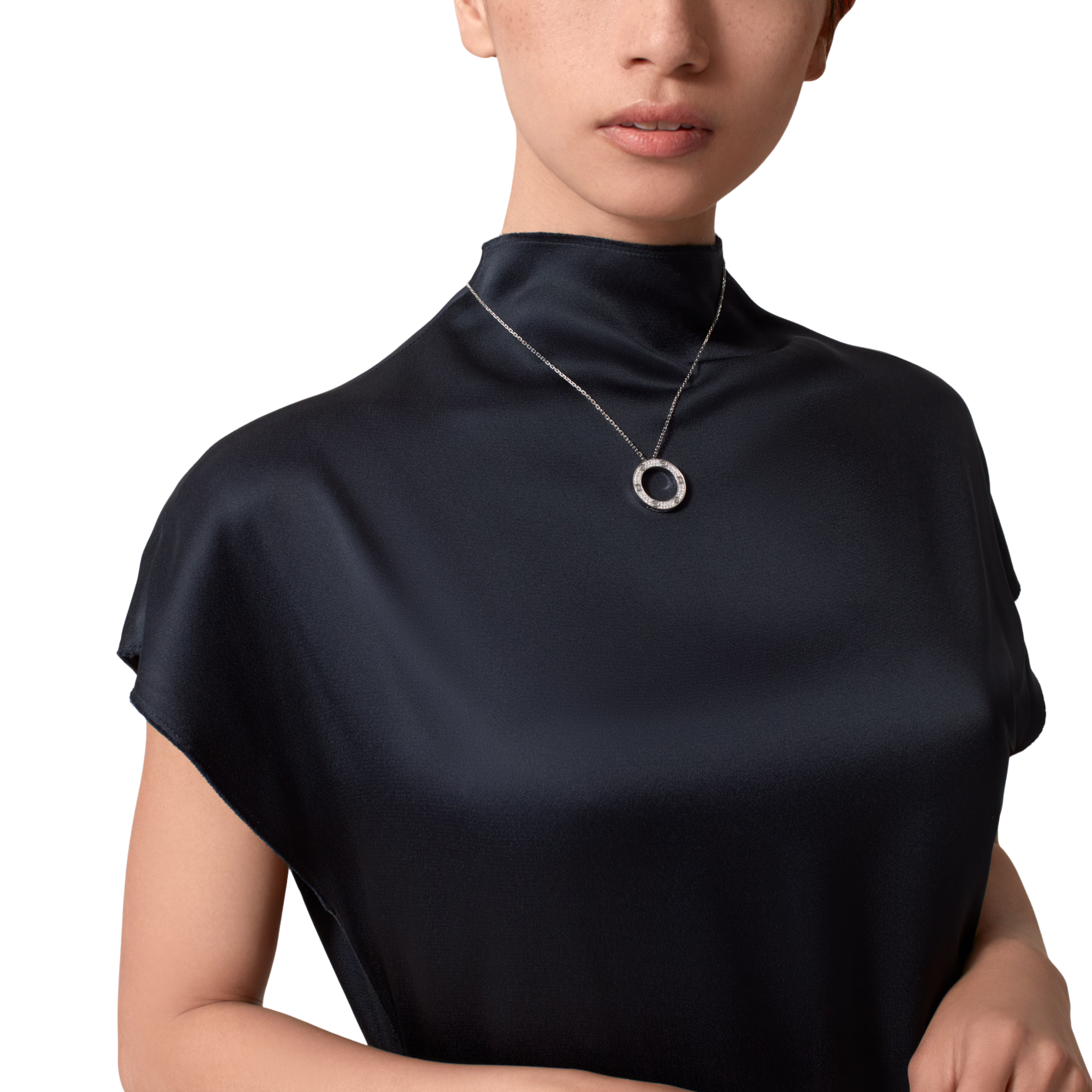 Cartier Jewelry | Love Pendant Paved Necklace