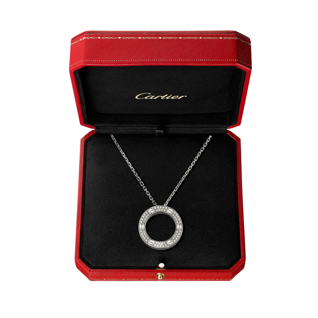 Cartier Jewelry | Love Pendant Paved Necklace