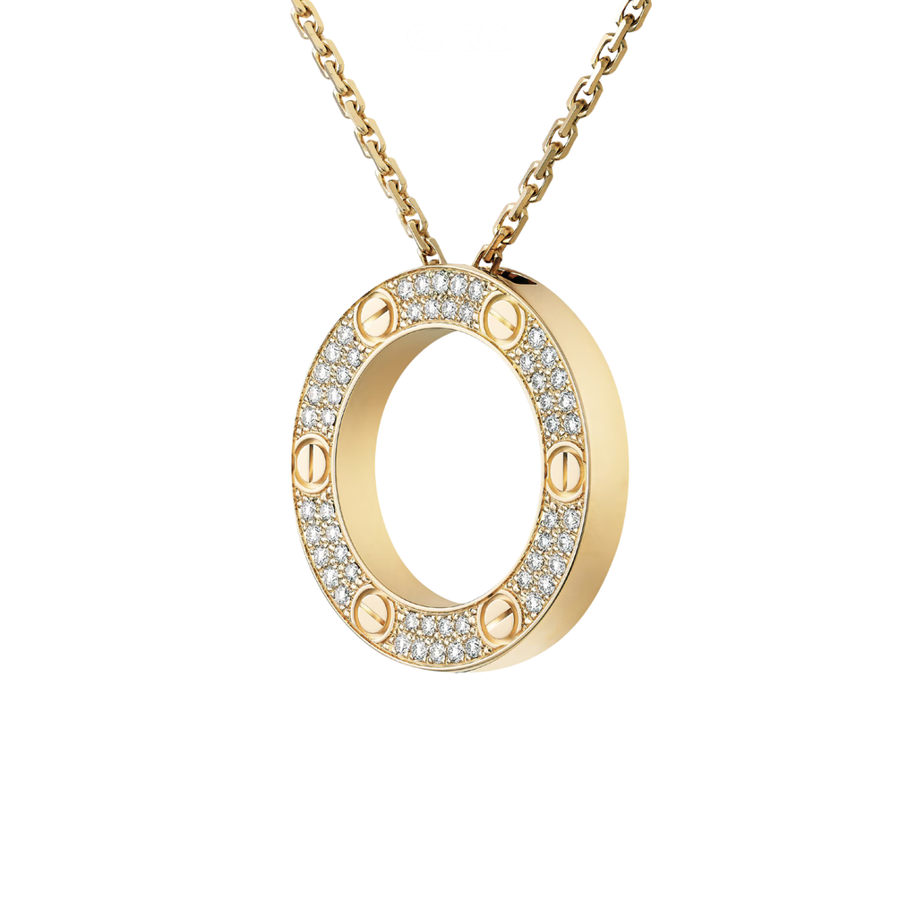 Cartier Jewelry | Love Pendant Paved Necklace