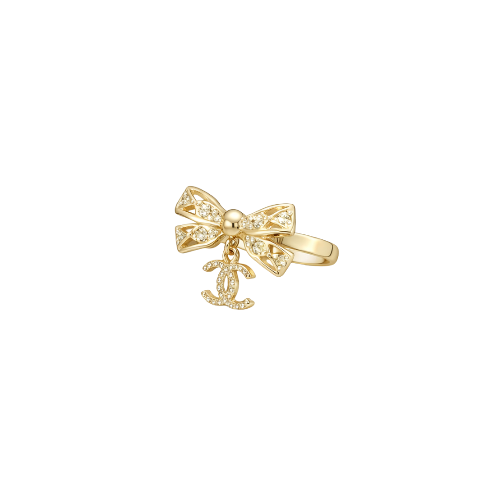 Chanel Jewelry | Bow CC Logo Crystal Jewelry Set