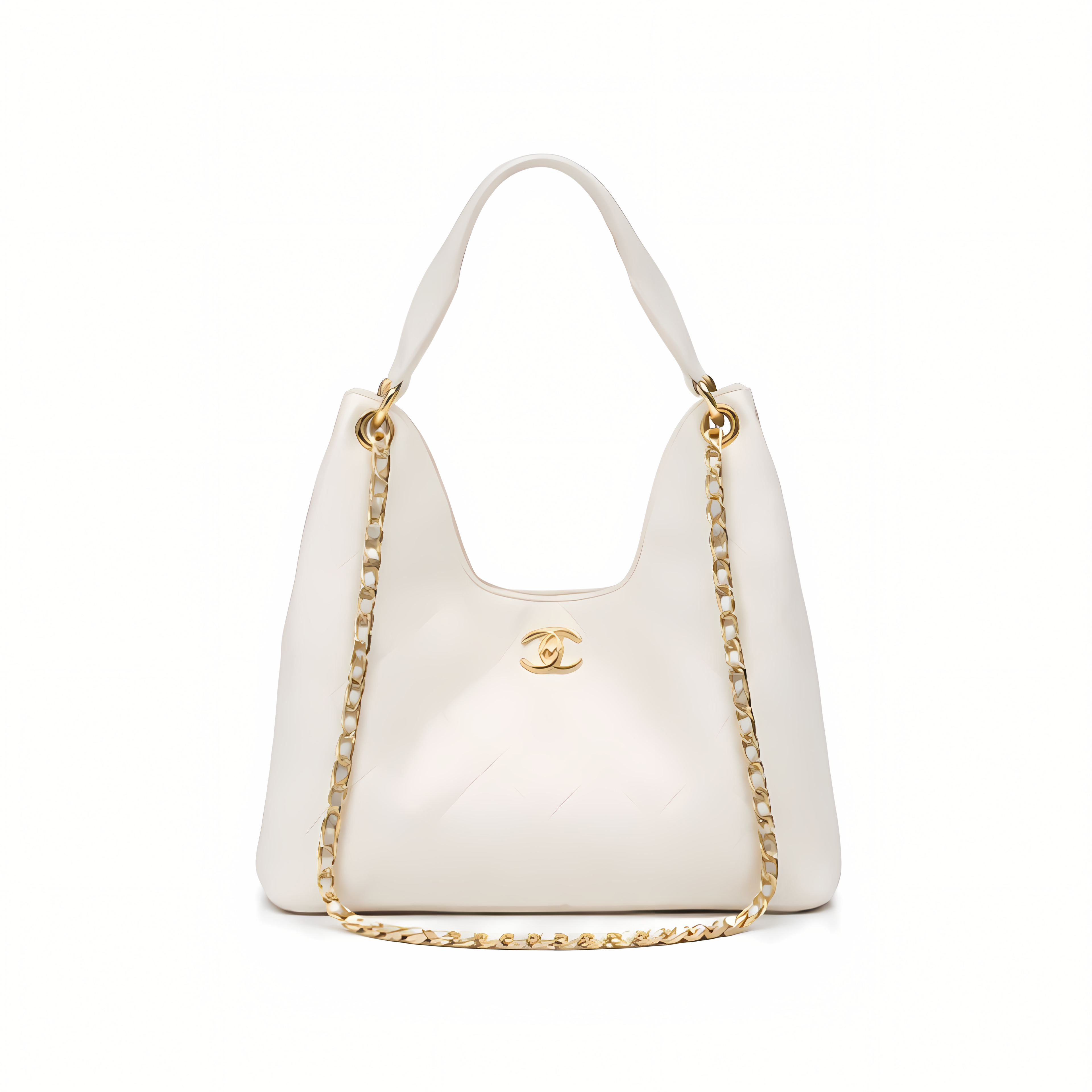 Chanel Bag | 25 Medium Hobo Light Beige Quilted Caviar