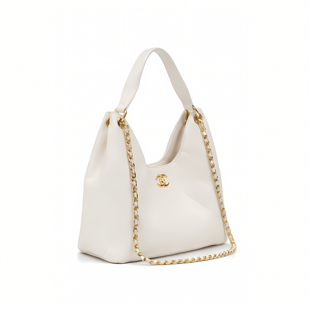 Chanel Bag | 25 Medium Hobo Light Beige Quilted Caviar
