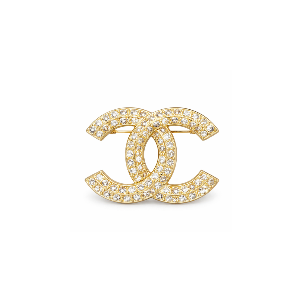 Chanel Jewelry | Crystal Resin Pearl Pavé CC Logo Brooch