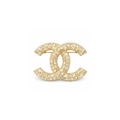 Chanel Jewelry | Crystal Resin Pearl Pavé CC Logo Brooch