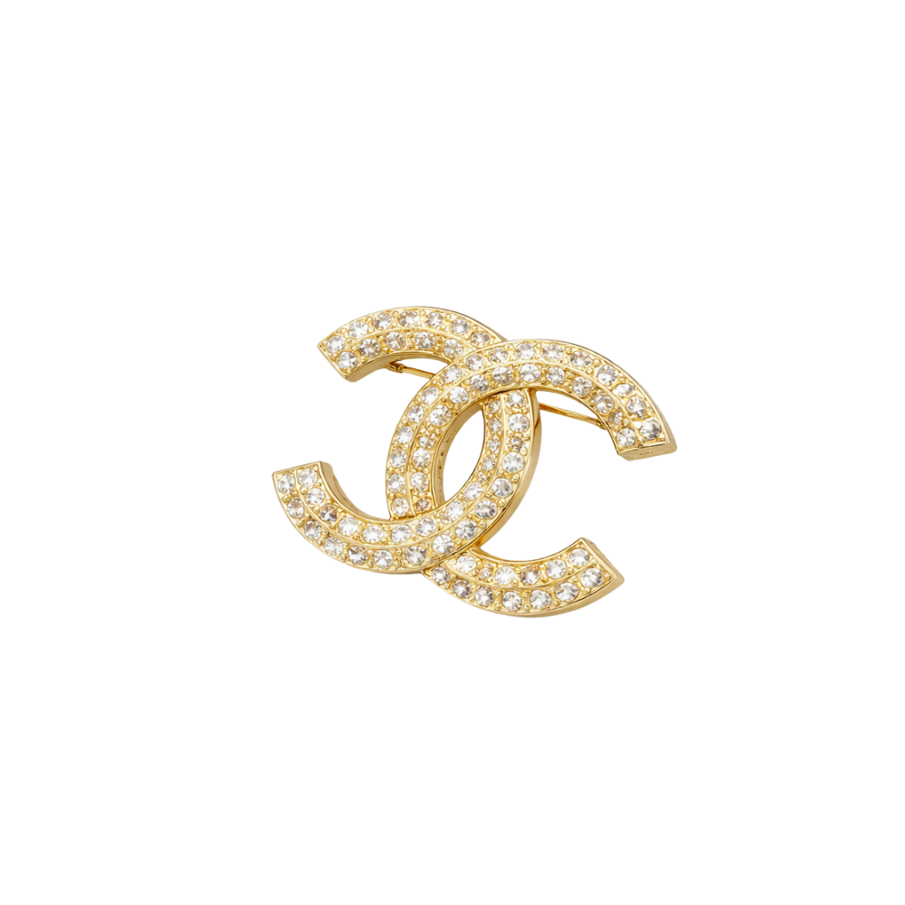 Chanel Jewelry | Crystal Resin Pearl Pavé CC Logo Brooch