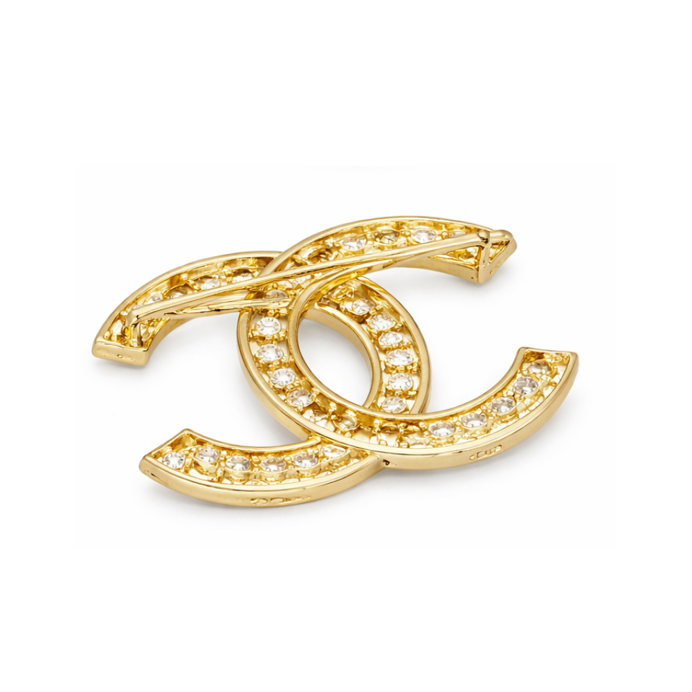 Chanel Jewelry | Crystal Resin Pearl Pavé CC Logo Brooch