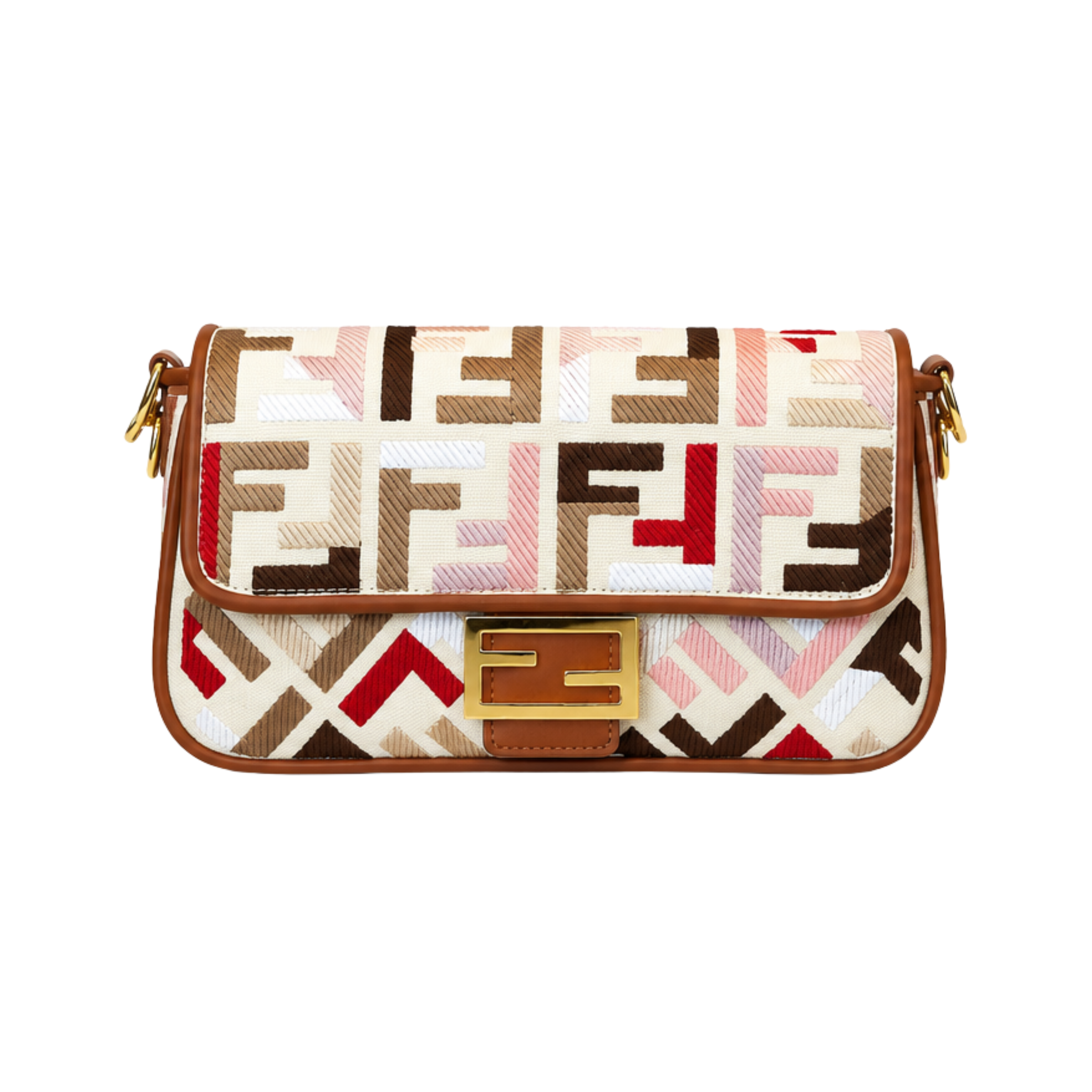 Fendi Bag | Multicolor Canvas FF Motif Baguette Bag