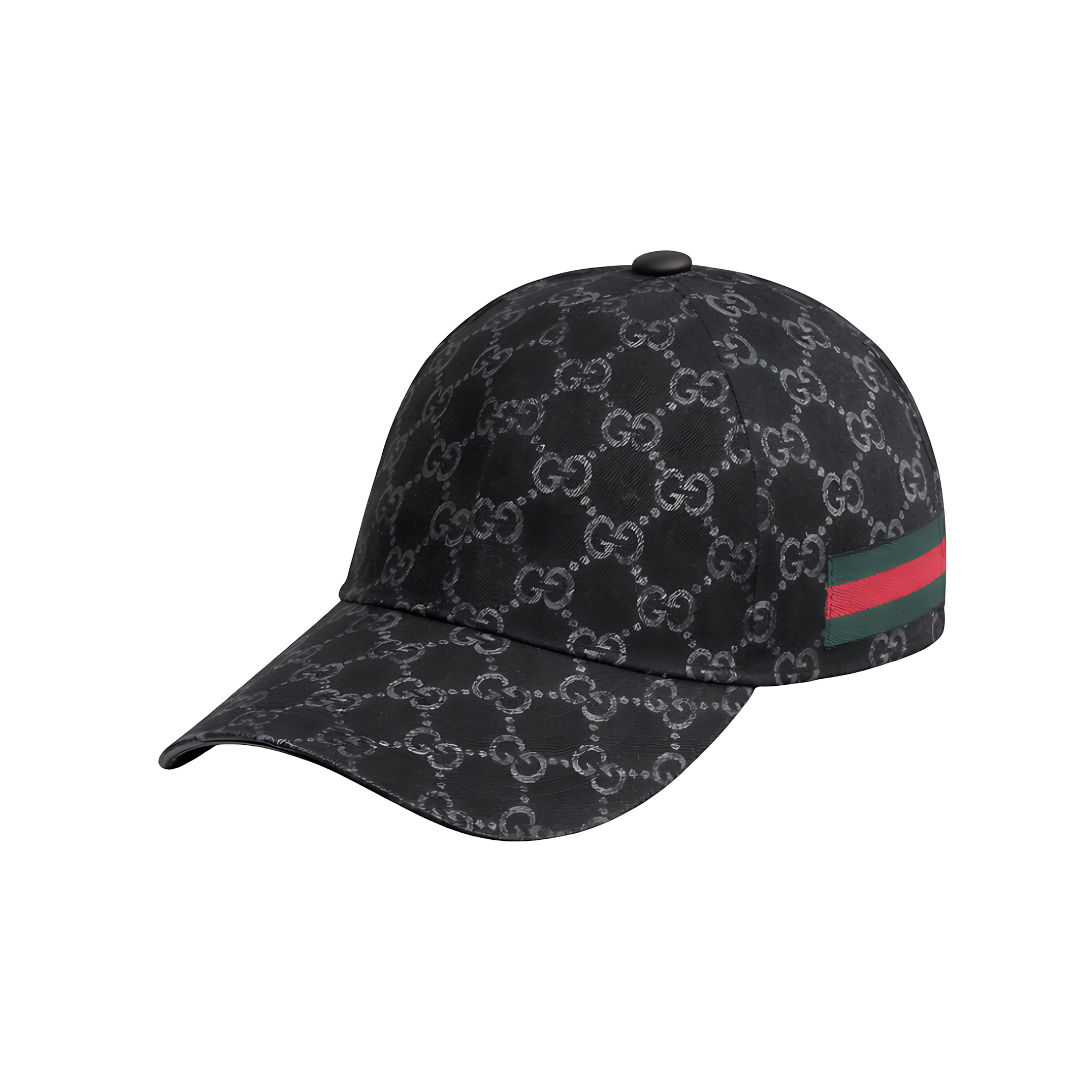 Gucci Cap | GG Logo Stripe Canvas Black