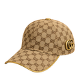 Gucci Cap | GG Logo Stripe Canvas Camel