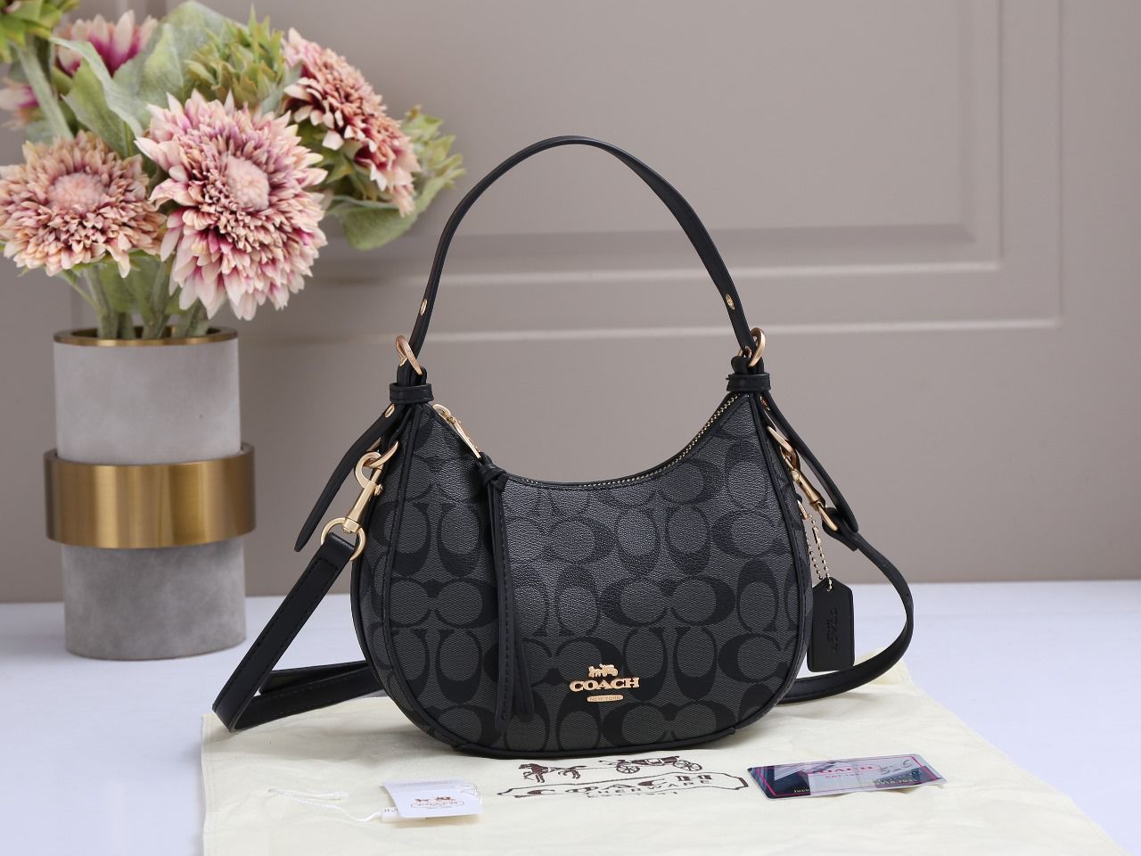 Coach Bag | Kleo Hobo Signature Canvas Cocoa Almond