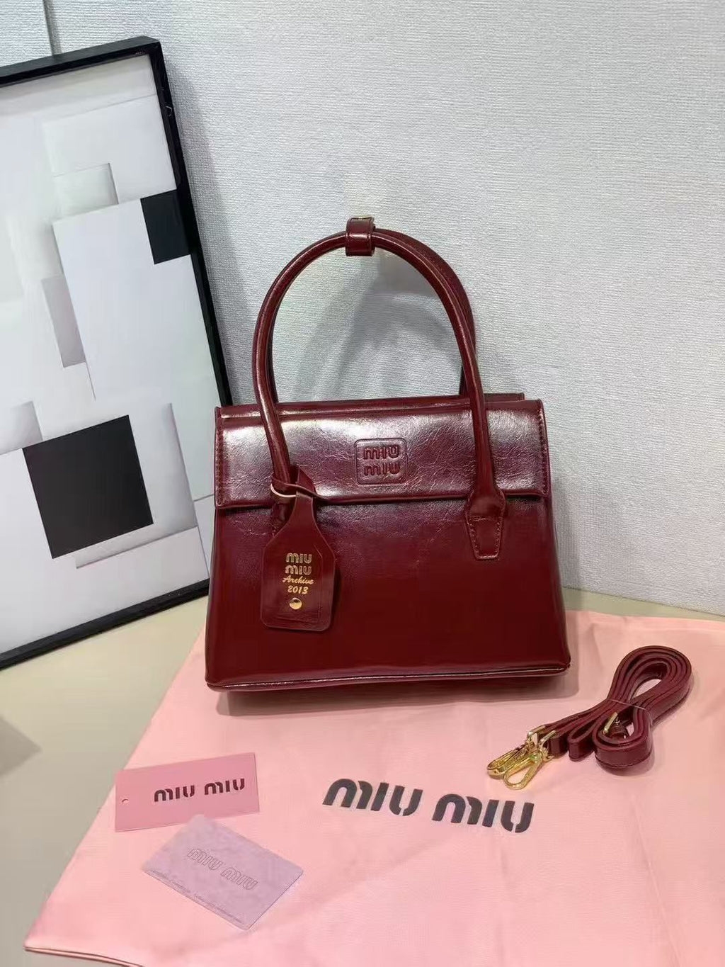 Miu Miu Bag | Solitaire Shiny Leather Red