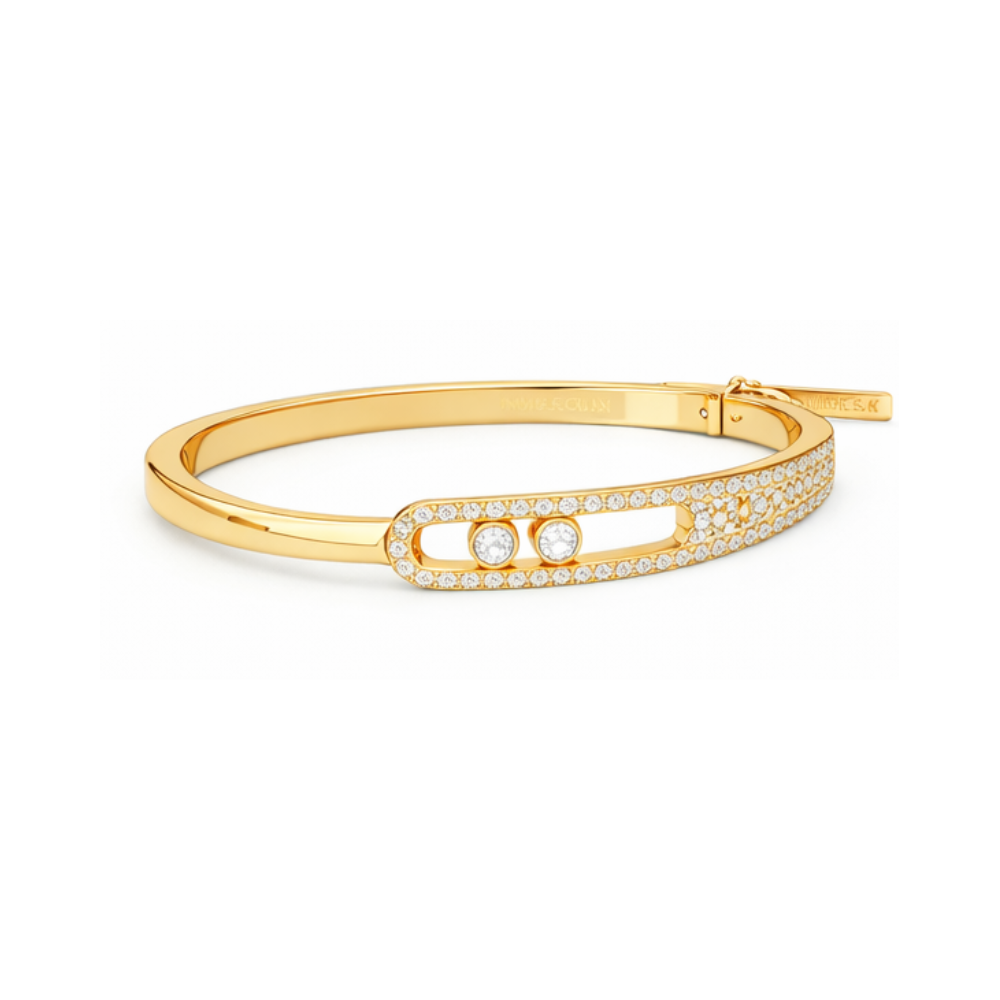 Messika Jewelry | Noa Pavé Bangle Ring Set White Gold Diamonds