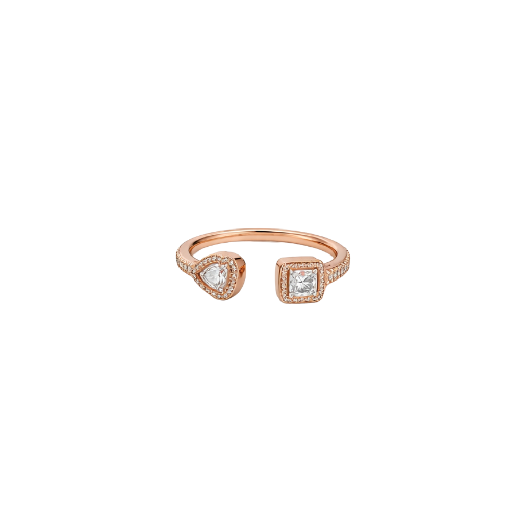 Messika Jewelry | Pave Bangle Ring Pink Gold Diamonds