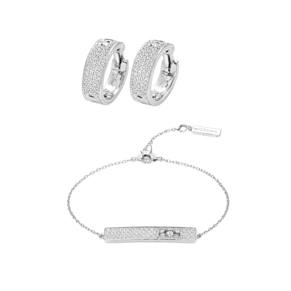Messika Jewelry | Move Uno Pave Vertical White Gold Full Diamonds